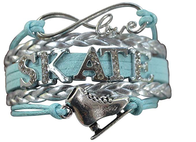 Infinity Collection Figure Skating Jewelry- Girls Figure Skating Charm Bracelet - Perfect Ice Skating Gifts