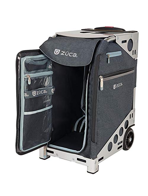 Zuca Pro Heather Suitcase with Built-In Seat: Aqua Blue, Hunter Green, Plum Purple, or Slate Gray Insert Bag