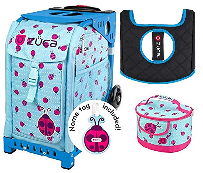 ZUCA Sport Bag - Ladybugz with Gift Lunchbox and Seat Cover (Blue Frame)