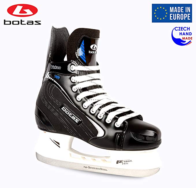 Botas - Yukon 381 - Men's Ice Hockey Skates | Made in Europe (Czech Republic) | Color: Black with Silver