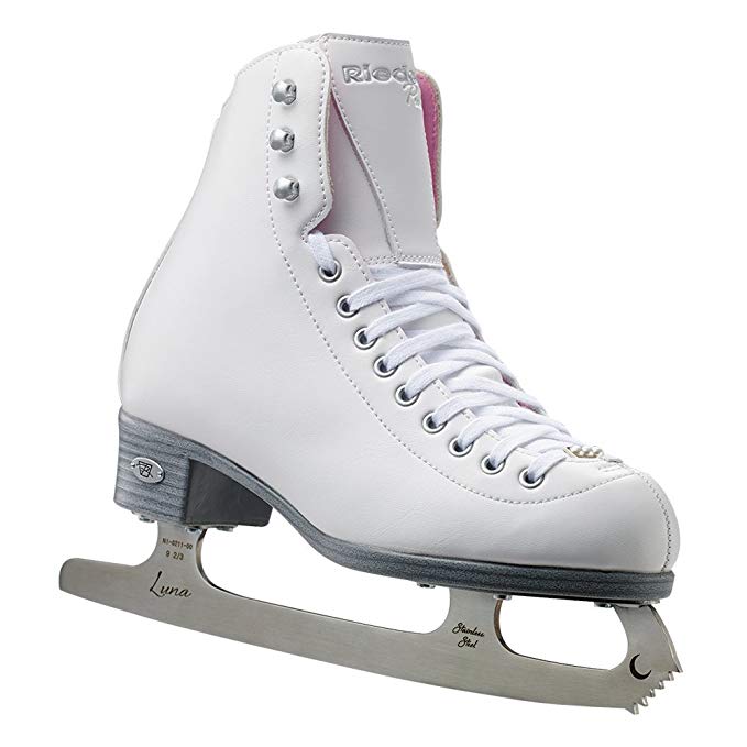 Riedell Skates - 114 Pearl - Women's Recreational Ice Figure Skates with Steel Luna Blade