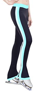 ny2 Sportswear Figure Skating Practice Pants with Side Stripe Turquoise/Two Tones