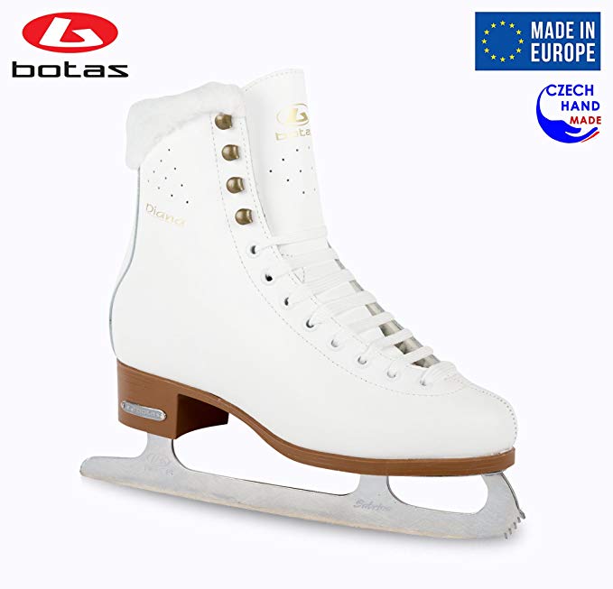 Botas - Model: Diana/Made in Europe (Czech Republic) / Figure Ice Skates for Women, Girls, Kids/Sabrina Blades/White Color