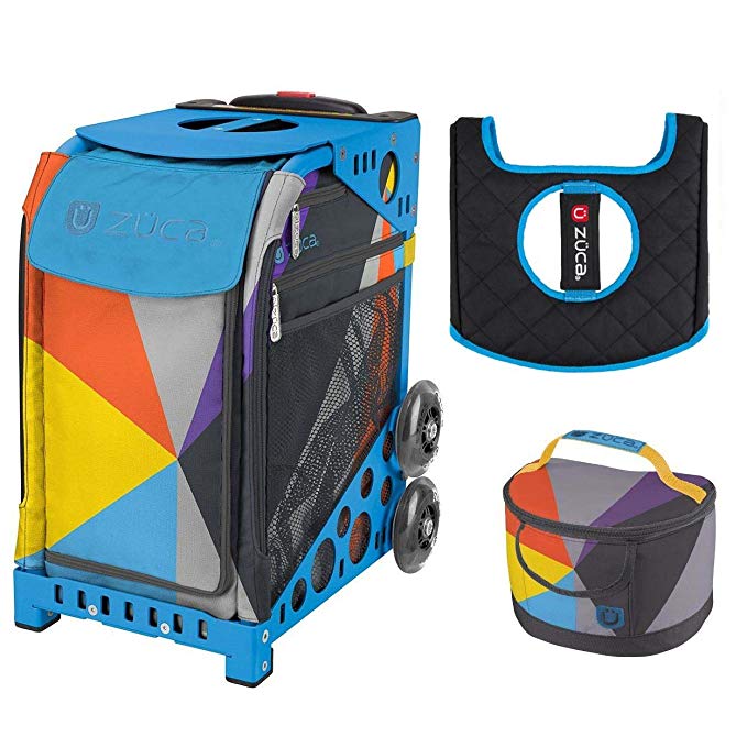 Zuca Sport Bag - Colorblock Party with Gift Lunchbox and Seat Cover (Blue Frame)