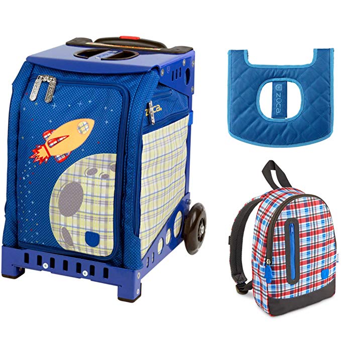 ZUCA Kids039; Mini Blast Off Bag/Blue Frame + Backpack and Seat Cushion