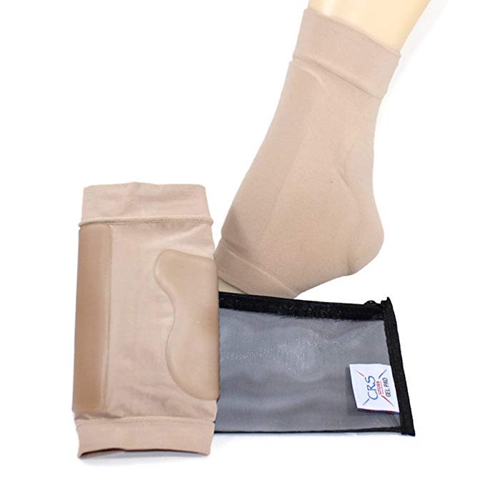 Boot Bumper Gel Pad Sleeve - Padded Sock for Foot Protection of Achilles Tendon & lace bite Area for Skating, Hockey Inline, Roller, ski, Hiking, and Riding Boots. (2 Sleeves and Bag) Skate Socks