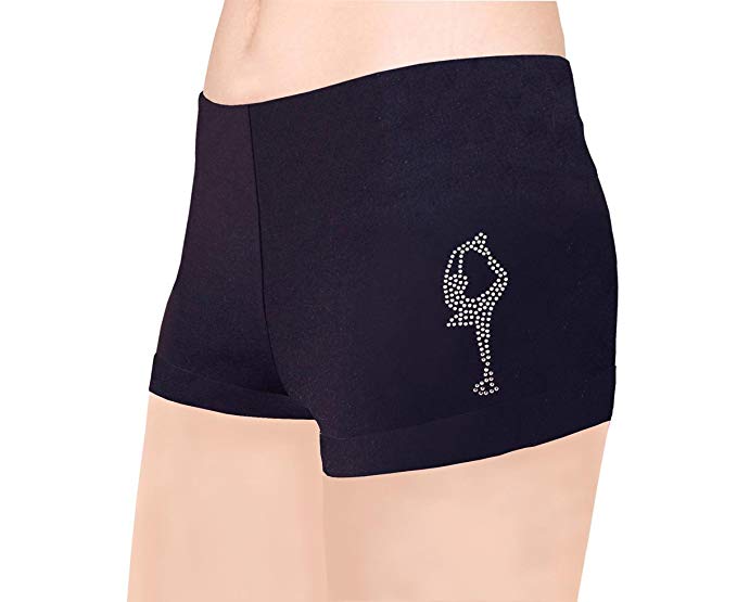 Figure Skating Booty Shorts with Rhinestones (R227, Adult Large)
