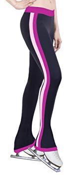 ny2 Sportswear Figure Skating Practice Pants with Side Stripe Fuchsia/Two Tones