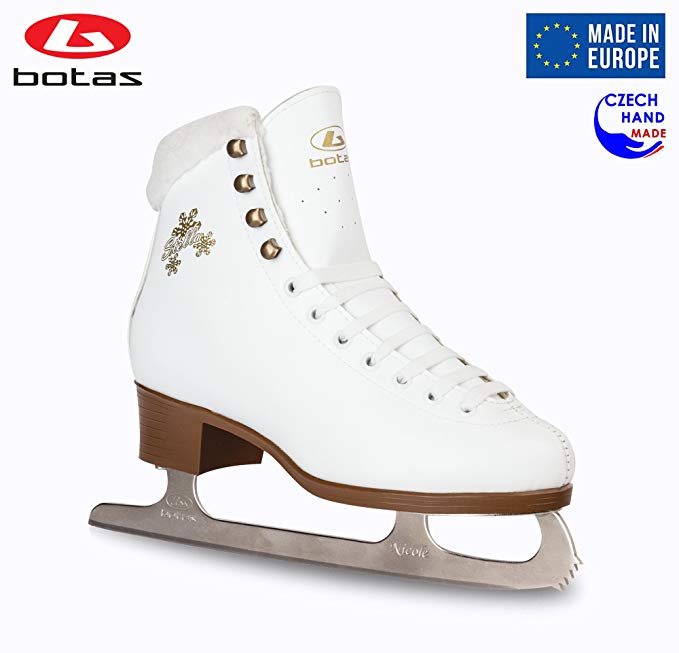 Botas - Model: Stella/Made in Europe (Czech Republic) / Figure Ice Skates for Women, Girls, Kids/Nicole Blades/White Color