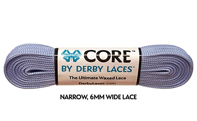 Derby Laces CORE Narrow 6mm Waxed Lace for Figure Skates, Roller Skates, Boots, and Regular Shoes
