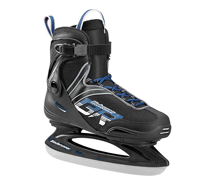 Bladerunner Ice by Rollerblade Zephyr Men's Adult Ice Skates, Black and Blue, Recreational, Ice Skates